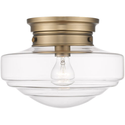 Ingalls 1 Light 12 inch Modern Brass Semi-flush Ceiling Light